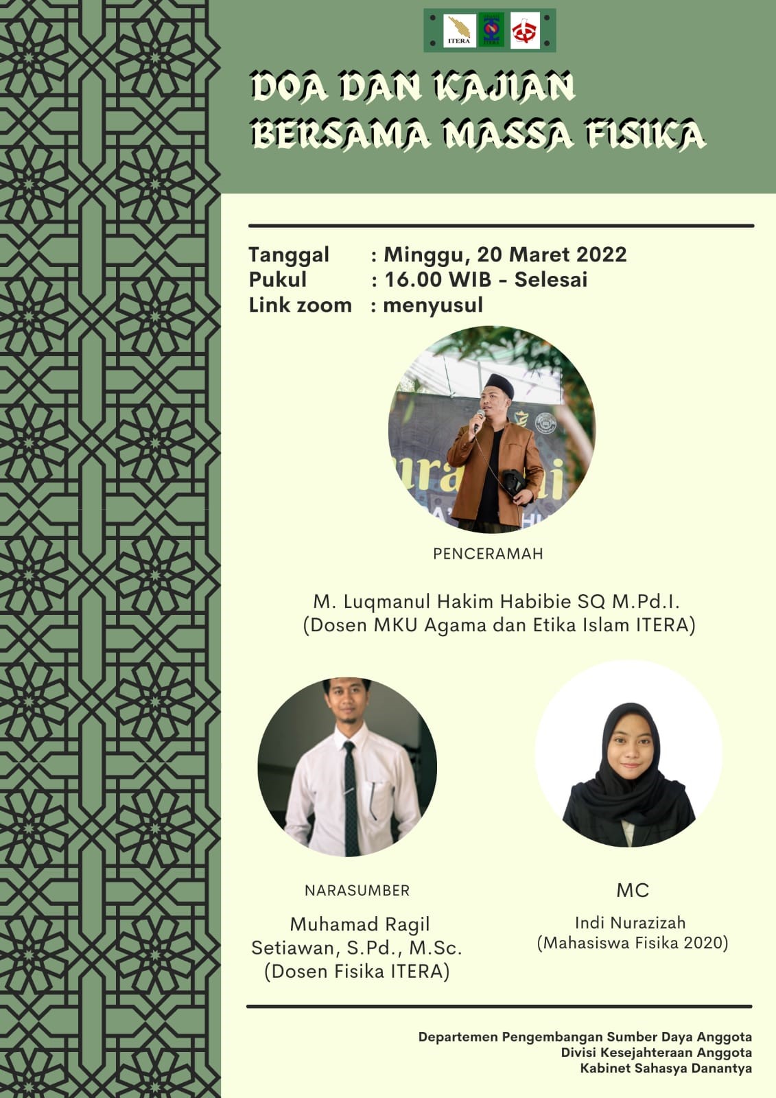 Himpunan Mahasiswa Fisika Institut Teknologi Sumatera Melaksanakan Doa Dan Kajian Bersama Masa Fisika Persiapan Ujian Tengah Semester dan Kajian Memasuki Bulan Ramadhan