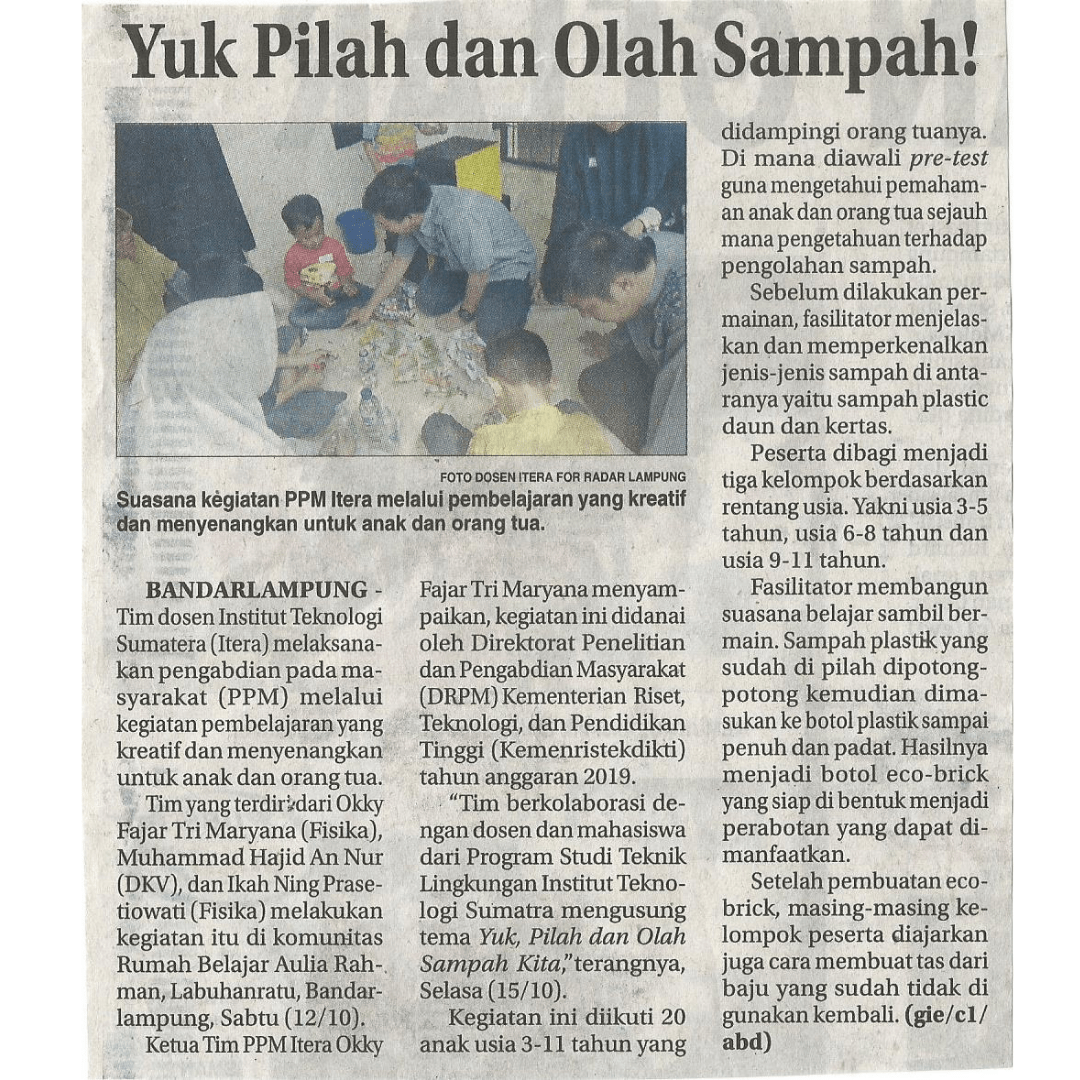 Mengajak Anak dan Orang Tua Memilah dan Mengolah Sampah